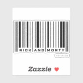 Sticker Graphique du code barre de Rick et Morty (Feuille)