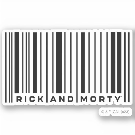 Sticker Graphique du code barre de Rick et Morty (Devant)