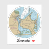 Sticker Graphique Marthas Vineyard et Chappaquiddick (Feuille)