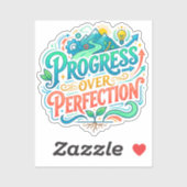 Sticker Graphique Progrès Plutôt que Perfection (Citation) (Feuille)