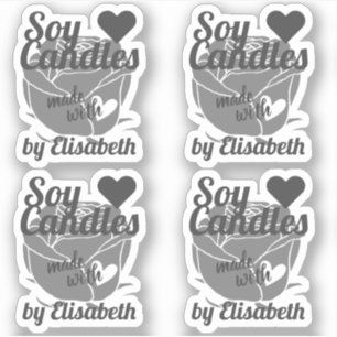 Sticker Graphique Rose gris chic fait avec bougies de soja