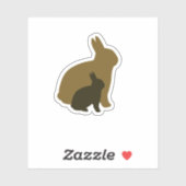 Sticker Graphique vectoriel Mama bunny et Little Bunny (Feuille)
