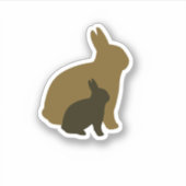 Sticker Graphique vectoriel Mama bunny et Little Bunny (Devant)