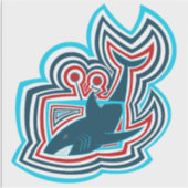 Sticker Graphiques de requin de télévision ondulés (Devant)