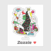 Sticker Graphisme coloré de Noël de Grinch (Feuille)
