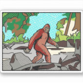 Sticker Graphisme de bande dessinée de forêt de Sasquatch  (Devant)