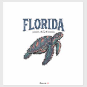 Sticker Graphisme de gravure vintage de tortue marine de F
