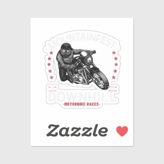 Sticker Graphisme de la course de moto en descente Mountai (Feuille)