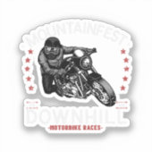 Sticker Graphisme de la course de moto en descente Mountai (Recto)