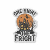 Sticker Graphisme de sorcière de lune de Halloween hanté v (Devant)