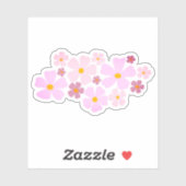 Sticker Graphisme des fleurs roses et magenta (Feuille)