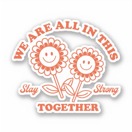 Sticker Graphisme Fleur Joyeux Retro (Devant)