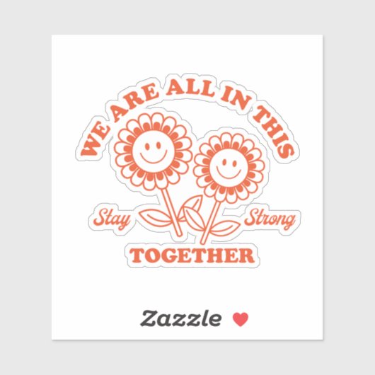 Sticker Graphisme Fleur Joyeux Retro (Feuille)