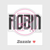 Sticker Graphisme nominatif Robin Hi-Tech (Feuille)