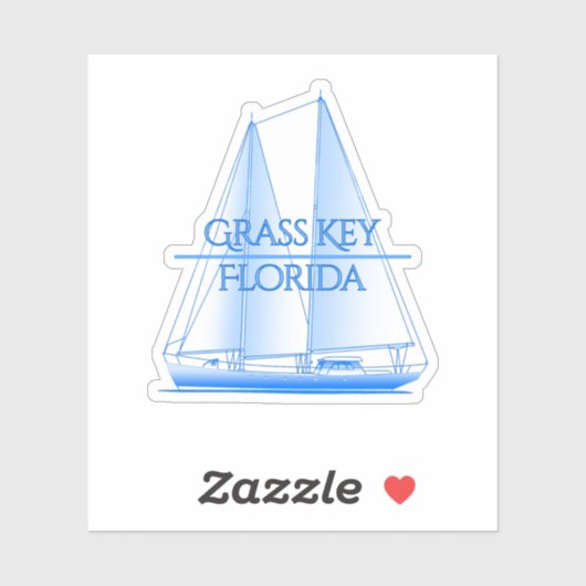 Sticker Grass Key Côtier Nautique Voilier (Feuille)