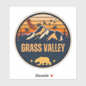 Sticker Grass Valley, Californie (Feuille)