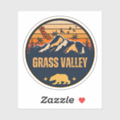 Sticker Grass Valley, Californie (Feuille)
