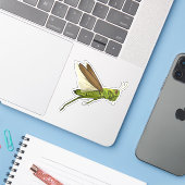 Sticker Grasshopper Vector Jumping Illustration (Ordinateur portable avec iPhone)