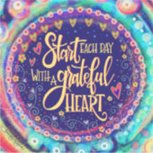 Sticker Grateful Coeur Encouragement Plutôt Inspiritisme (Devant)