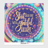 Sticker Grateful Coeur Encouragement Plutôt Inspiritisme (Feuille)