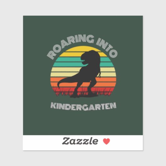 Sticker Gravure dans le jardin d'enfants Dinosaur (Feuille)