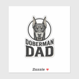 Sticker Gravure de papa Doberman vintage, design pour amat