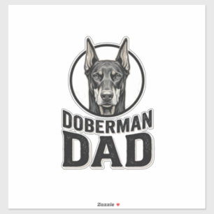 Sticker Gravure Papa Doberman Vintage Création pour Amoure