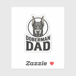 Sticker Gravure Papa Doberman Vintage Design pour amateur
