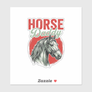 Sticker Gravure vintage de papa cheval