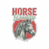Sticker Gravure vintage de papa cheval (Devant)
