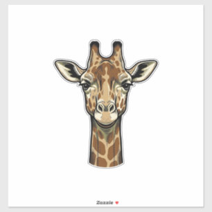 Sticker Gravure vintage girafe design d'art vectoriel_1