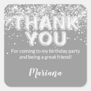 Sticker Gray and Silver Party pour les faveurs