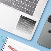 Sticker Gray (changeable color) Ombre & Text Pattern (Ordinateur portable avec iPhone)