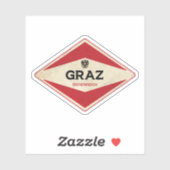 Sticker Graz Autriche Vintage (Feuille)