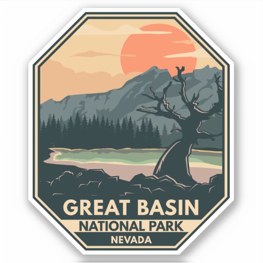 Sticker Great Basin National Park Emblem rétro (Devant)
