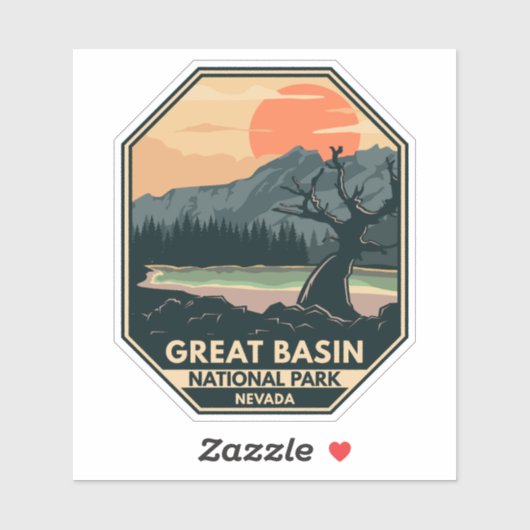 Sticker Great Basin National Park Emblem rétro (Feuille)