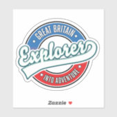 Sticker Great Britain Explorer dans le logo aventure (Feuille)