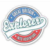 Sticker Great Britain Explorer dans le logo aventure (Devant)