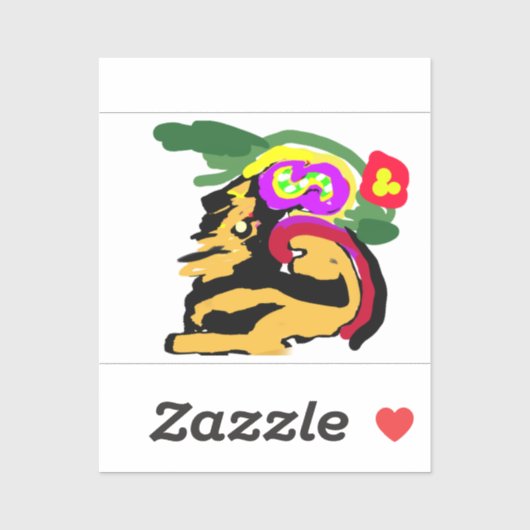 Sticker Great Dane and flowers  (Feuille)