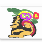 Sticker Great Dane and flowers  (Recto)