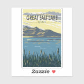Sticker Great Salt Lake Utah Travel Art Vintage (Feuille)