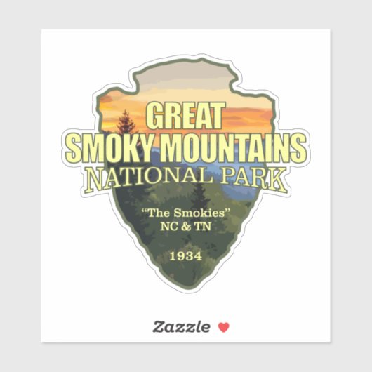 Sticker Great Smoky Mountains NP (flèche) (Feuille)