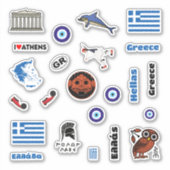 Sticker Grèce Souvenirs Icons Assortiment (Devant)
