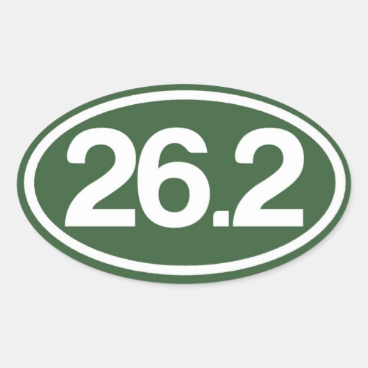 Sticker Green 26.2 (Sticker Marathon Complet) (Devant)