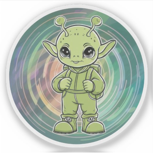 Sticker Green Alien Child (Devant)