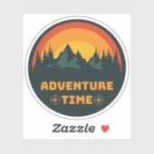 Sticker Green and Orange Illustration Mountain Adventure (Feuille)