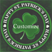 Sticker green/black shamrock St Patrick's Day Irish Pride (Devant)