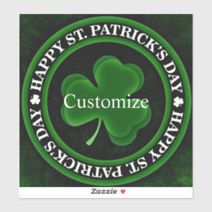 Sticker green/black shamrock St Patrick's Day Irish Pride