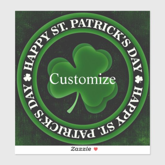 Sticker green/black shamrock St Patrick's Day Irish Pride (Feuille)
