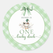 Sticker Green En vichy One Lucky Duck 1er Annivers (Devant)